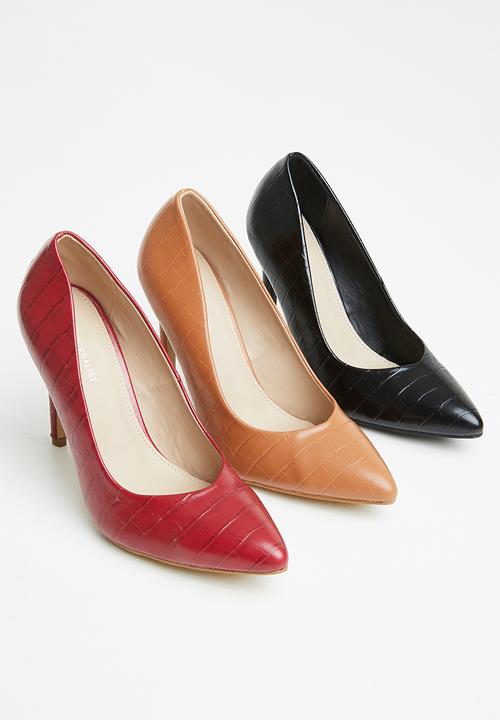 Superbalist - Croc print stilleto - red