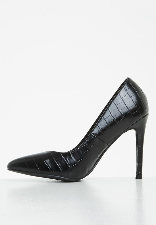 Superbalist - Croc print stilleto - black