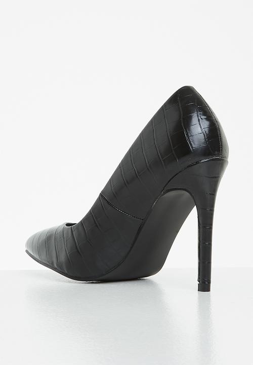 Superbalist - Croc print stilleto - black