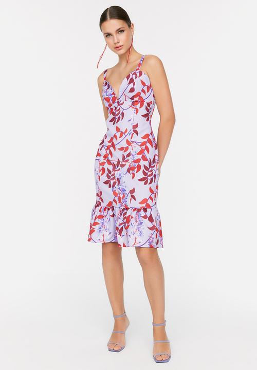 Trendyol - Printed ruffle hem dress - multi
