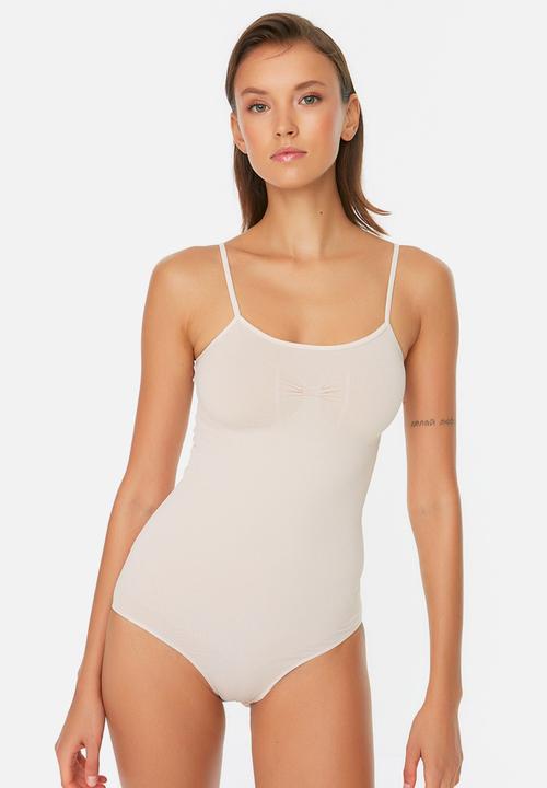 Trendyol - Knit seamless  bodysuit - tan