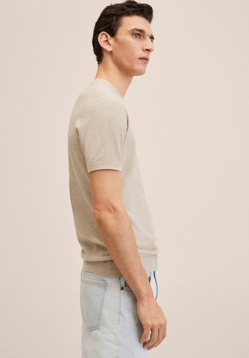 MANGO - Andrew knitted T-shirt - beige