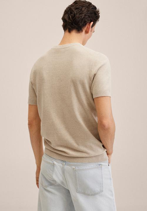 MANGO - Andrew knitted T-shirt - beige