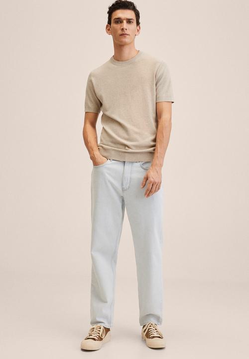 MANGO - Andrew knitted T-shirt - beige