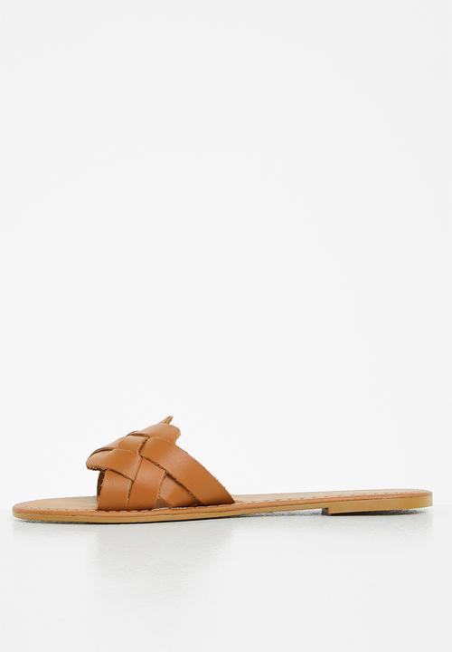 edit - Brooke weave slide - tan