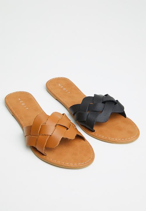 edit - Brooke weave slide - tan