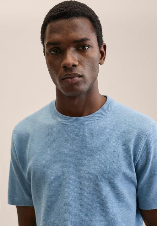 MANGO - Andrew knitted T-shirt - blue