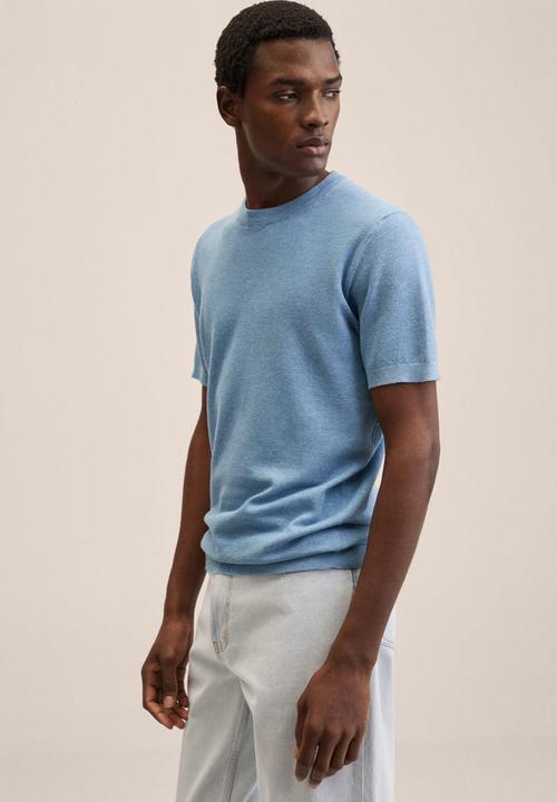 MANGO - Andrew knitted T-shirt - blue