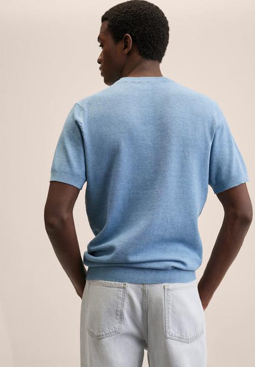 MANGO - Andrew knitted T-shirt - blue