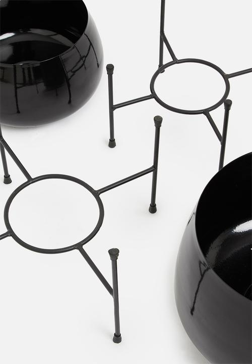 H&S - Nolo planter set of 2 - black 