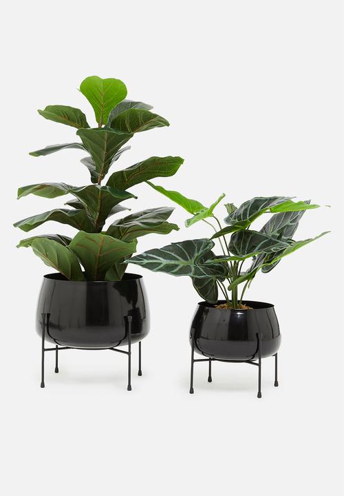H&S - Nolo planter set of 2 - black 