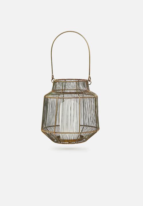 H&S - Spindle wire lantern - antique brass