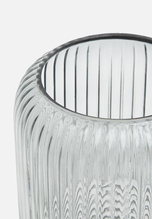 H&S - Cylinder rib vase - clear