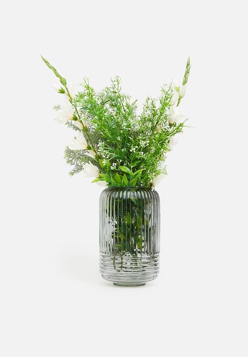 H&S - Cylinder rib vase - clear