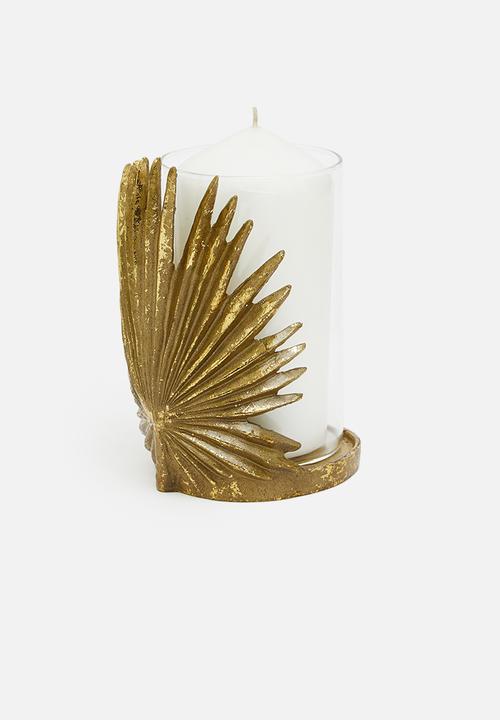 H&S - Frond candle holder - gold