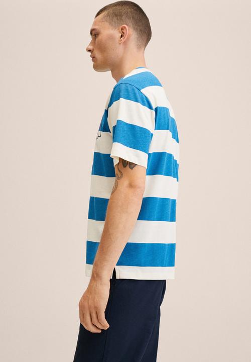 MANGO - Queen love transforms  striped T-shirt - blue