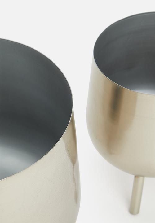 H&S - Romy planter set of 2 - silver
