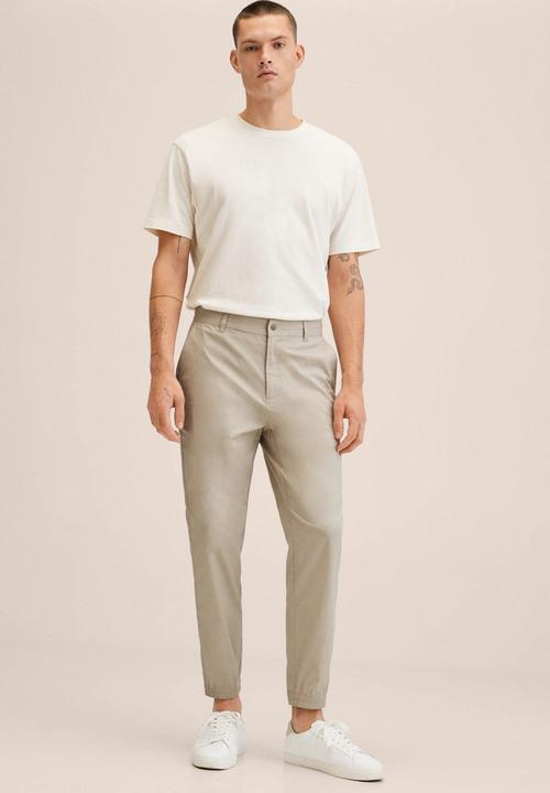 MANGO - Trevi cuffed pant - beige