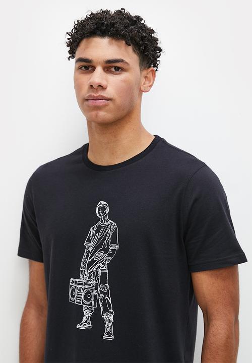 STYLE REPUBLIC - walkman graphic tee - black