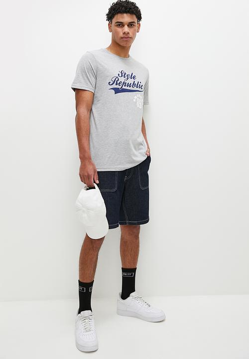 STYLE REPUBLIC - Logo graphic tee - grey melange