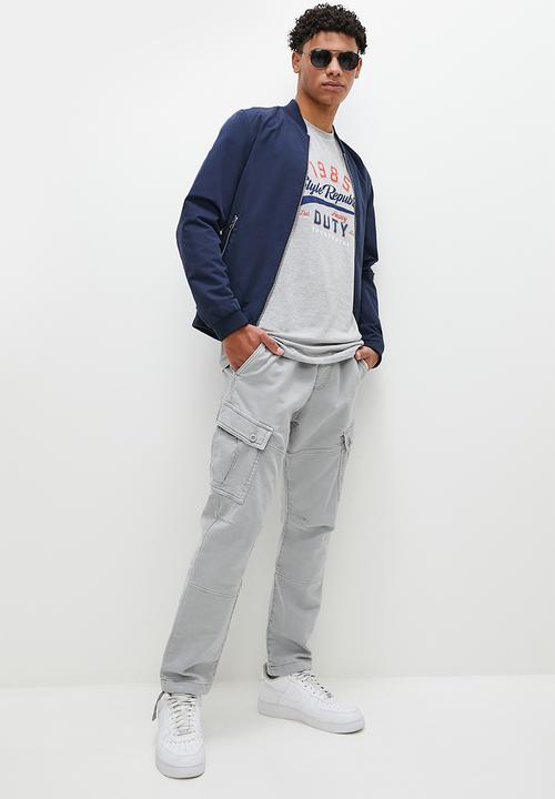 STYLE REPUBLIC - SR Graphic crew neck tee - grey melange