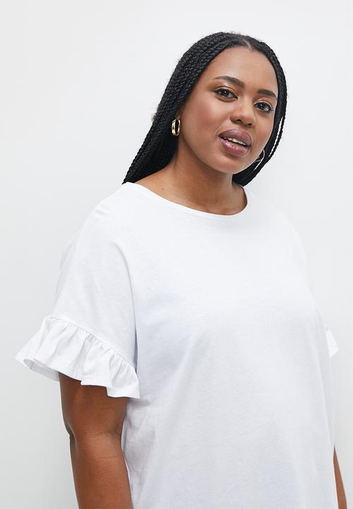 Superbalist - Ruffle tee - white
