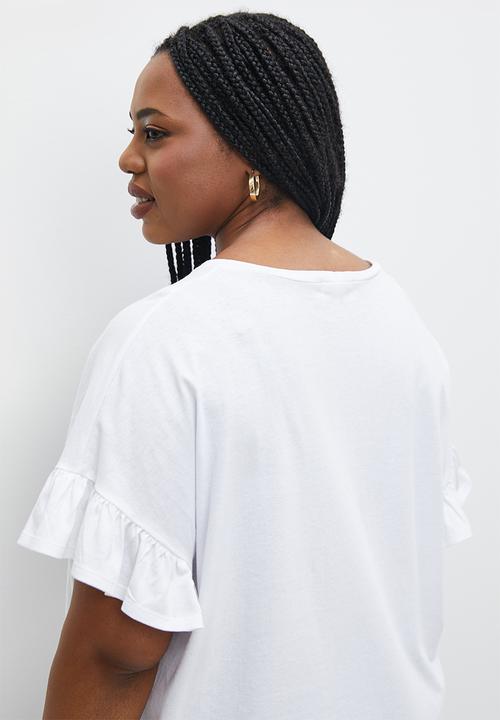 Superbalist - Ruffle tee - white