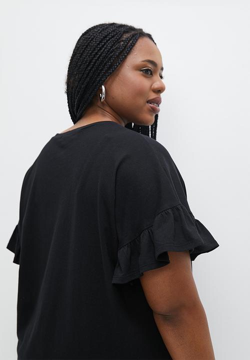 Superbalist - Ruffle tee - black