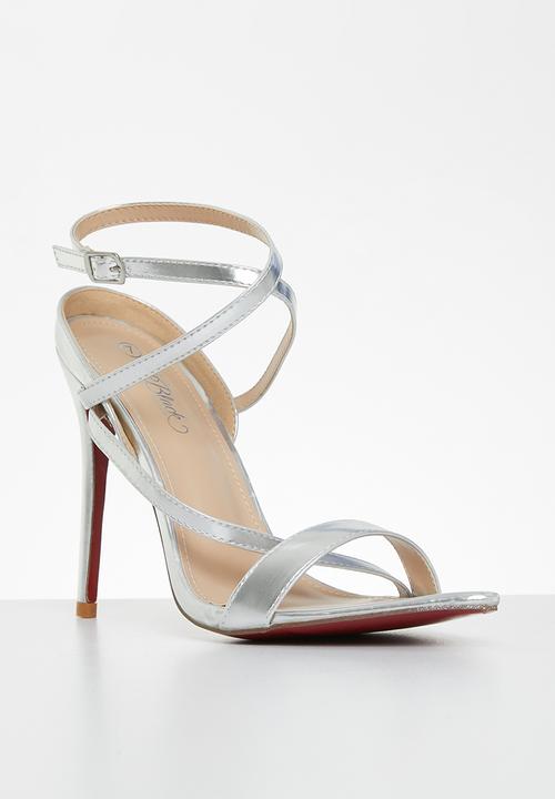 Miss Black - Dagger1 barely there stiletto heel - silver