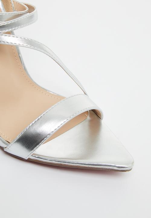 Miss Black - Dagger1 barely there stiletto heel - silver