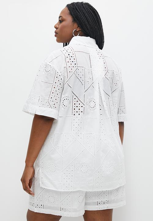 Superbalist - Anglaise longline shirt - white