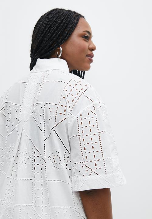 Superbalist - Anglaise longline shirt - white