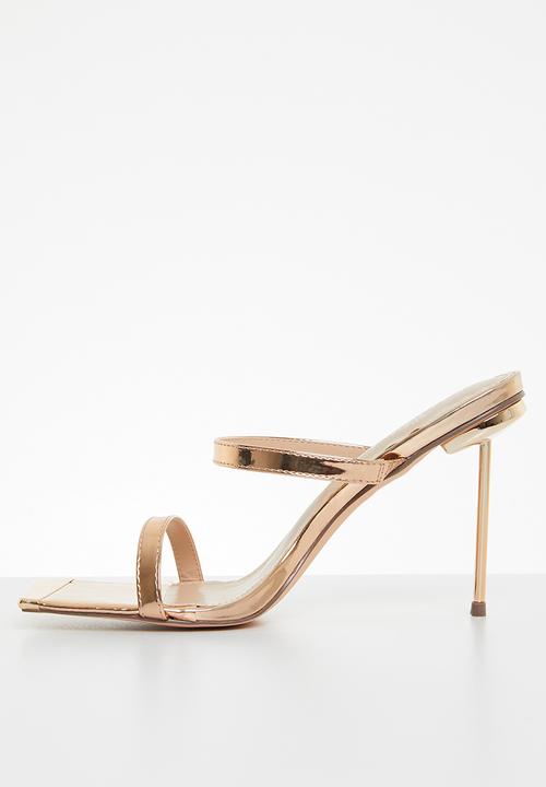 Miss Black - Swing1 barely there stiletto mule heel - rose gold