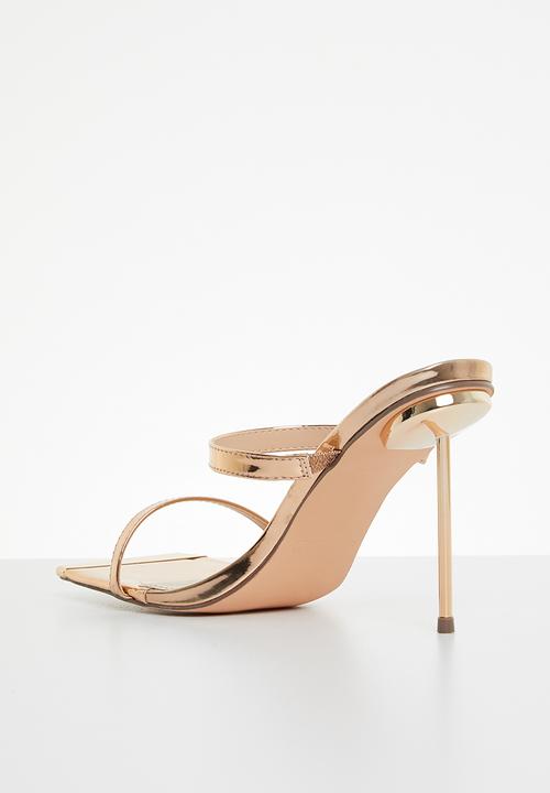 Miss Black - Swing1 barely there stiletto mule heel - rose gold