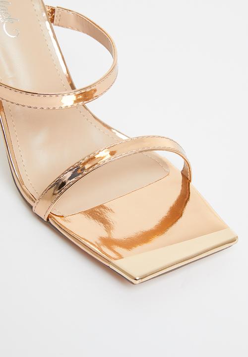 Miss Black - Swing1 barely there stiletto mule heel - rose gold
