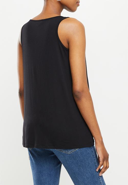 edit Maternity - Maternity waterfall nursing swing vest - black