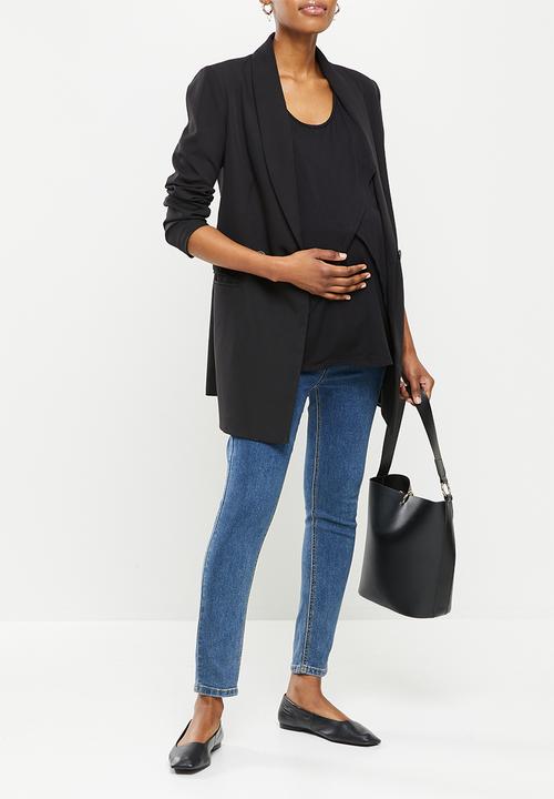 edit Maternity - Maternity waterfall nursing swing vest - black