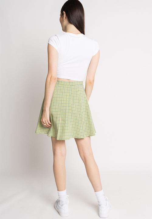 Daisy Street - Emily skirt - green check