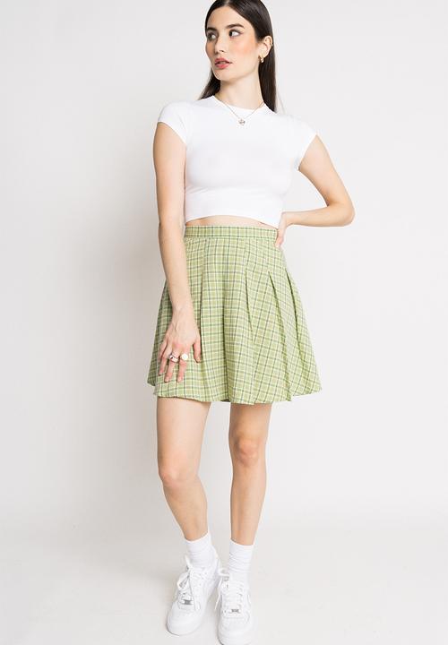 Daisy Street - Emily skirt - green check