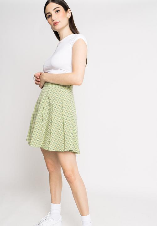 Daisy Street - Emily skirt - green check