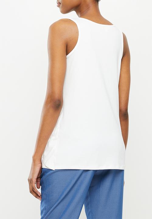 edit Maternity - Maternity waterfall nursing swing vest - white
