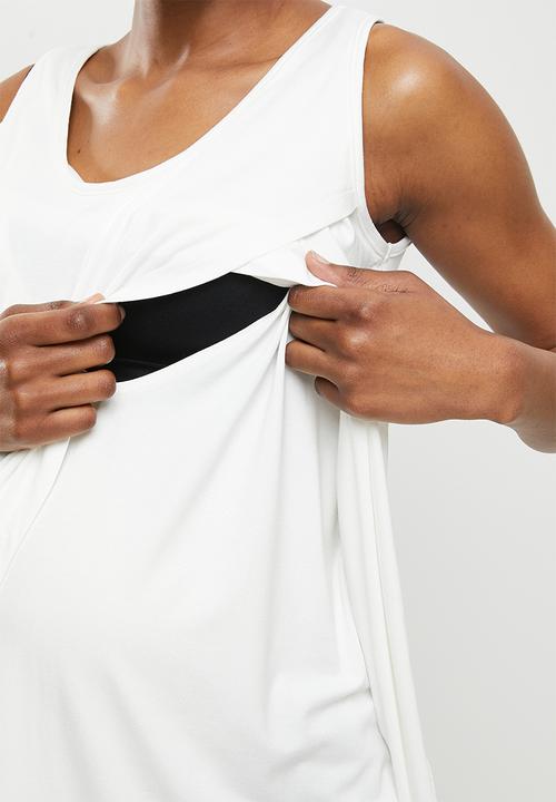 edit Maternity - Maternity waterfall nursing swing vest - white