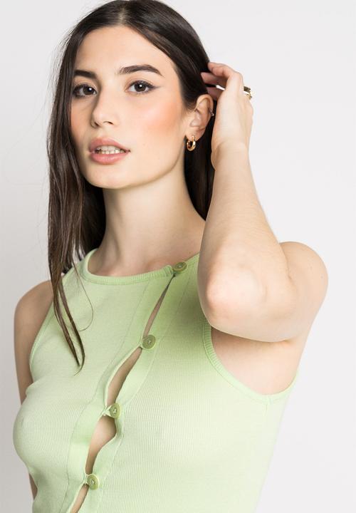 Daisy Street - Button mini dress - green
