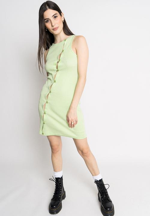 Daisy Street - Button mini dress - green