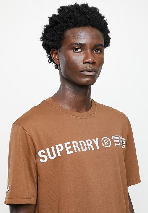 Superdry. - Code cl linear loose tee - rock brown