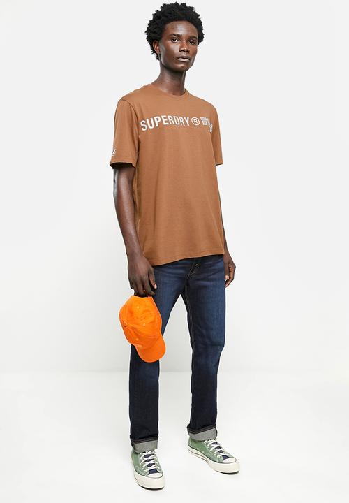 Superdry. - Code cl linear loose tee - rock brown