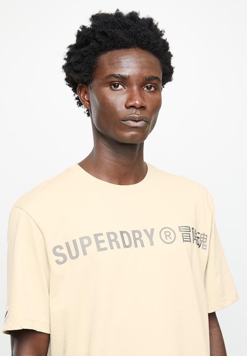 Superdry. - Code cl linear loose tee - feather grey