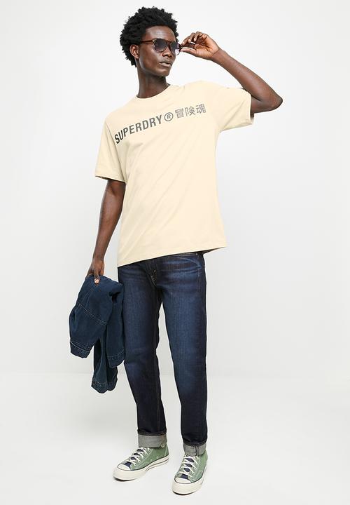 Superdry. - Code cl linear loose tee - feather grey