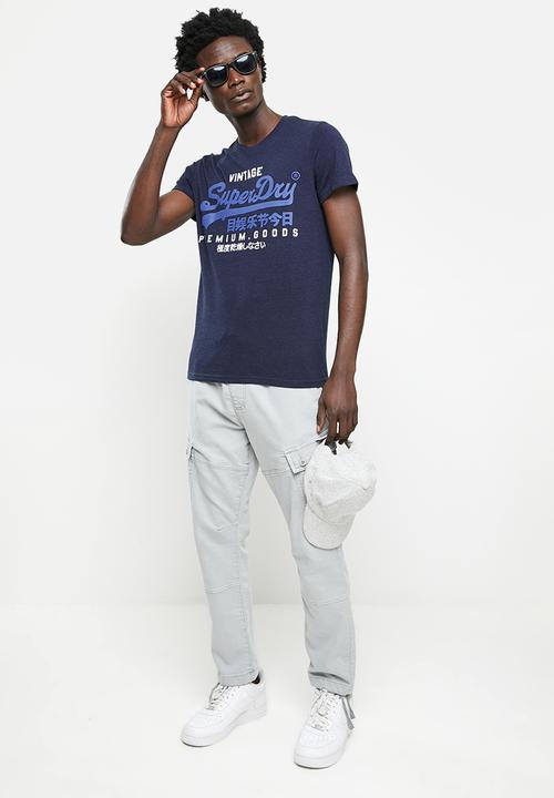 Superdry. - Vl tee - midnight blue grit