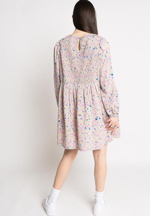 Daisy Street - Shirred alexis dress - multi ditsy